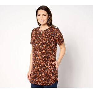 Gloria Vanderbilt Women's Top Petite 3XP Denim & Co. Active French Brown A654075